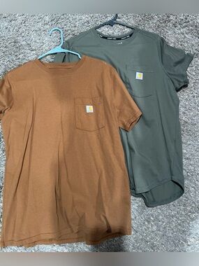 Carhartt Brown and Olive Green Pocket T-Shirts